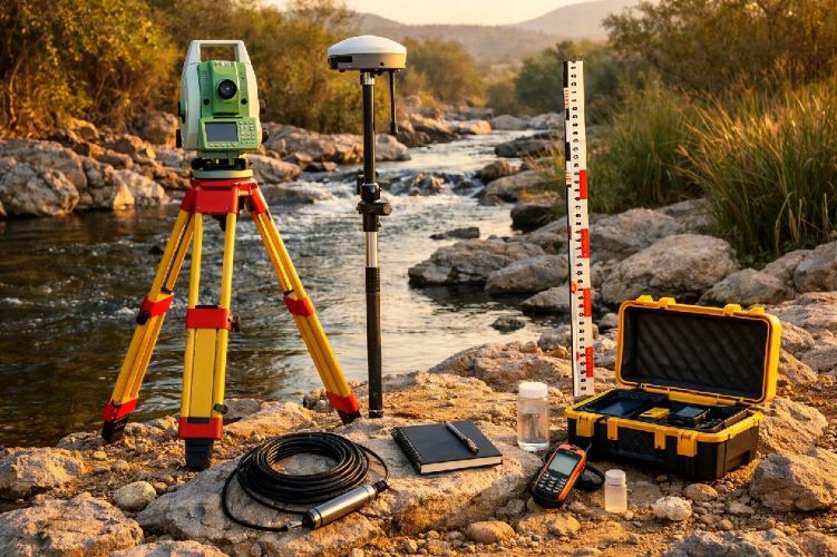Equipos de medición para estudios hidrológicos - GPS geodésico y estación total
