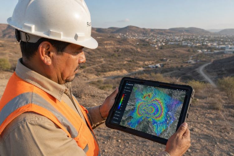 ingeniero geotecnia mapa satelital DInSAR deformacion terreno Mexico campo